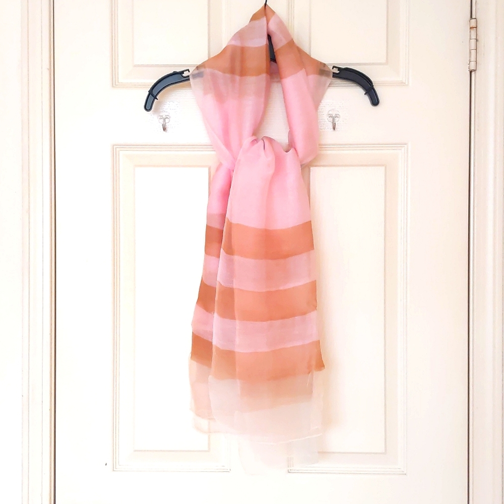 Nwot. Sheer Scarf/Wrap With Multi Color Stripes. - image 4